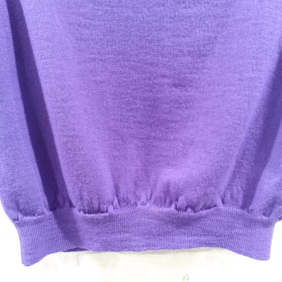 Bartolini 100% merino wool made in Italy cropped purple sweater in medium EUC - Picture 2 of 5